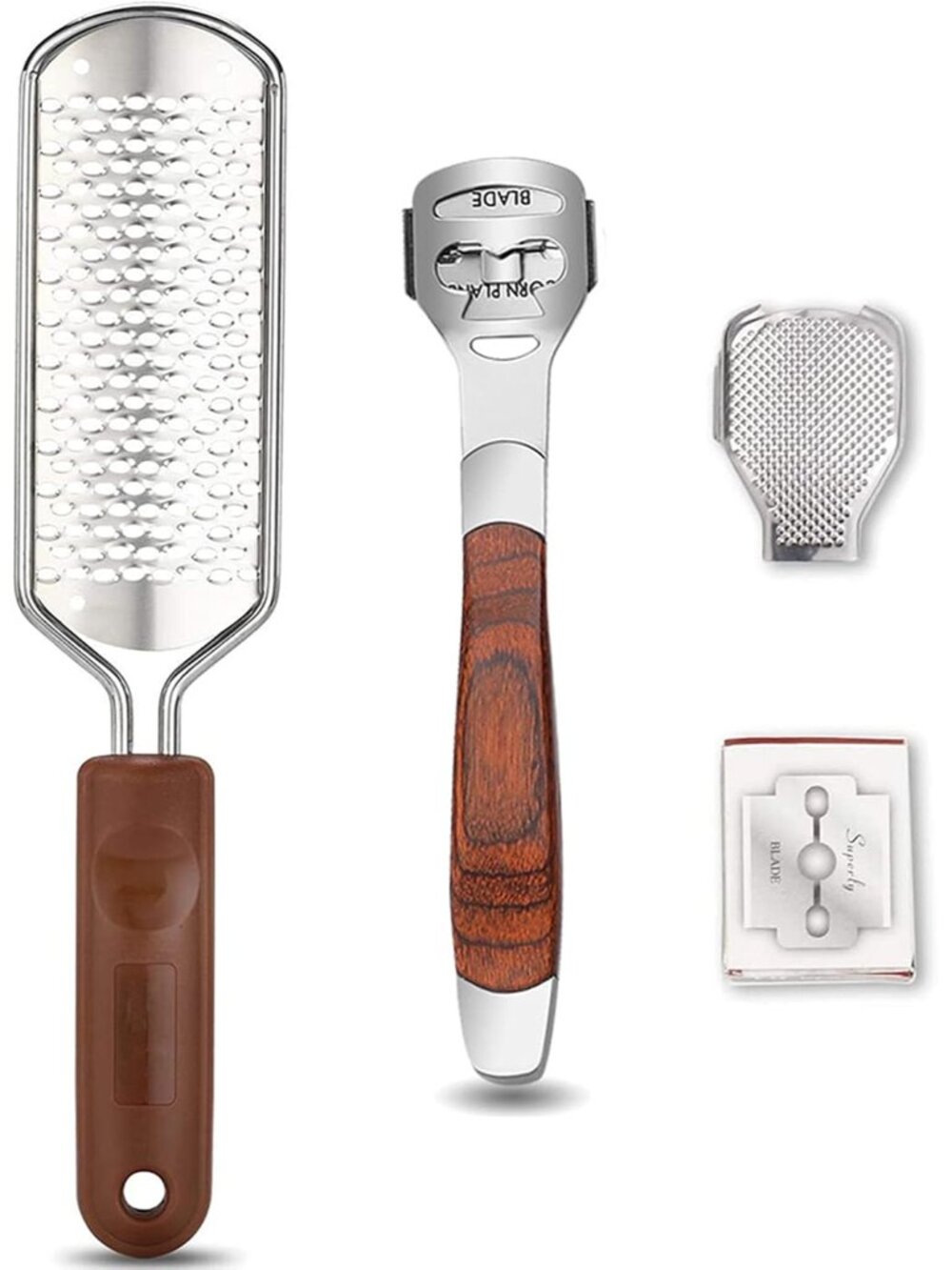 2 Pack Pedicure Kit, Foot File Callus Remover, Heel Scraper for Feet